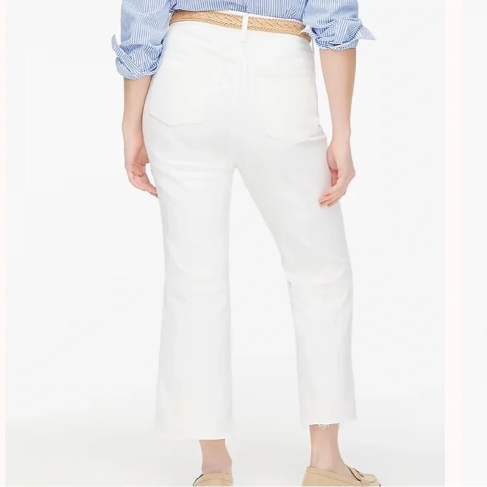 J Crew Curvy mid-rise flare crop jean in signature stretch